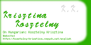 krisztina kosztelny business card